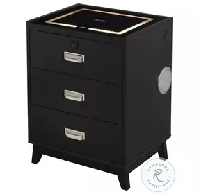 Azura Black 3 Drawer Nightstand
