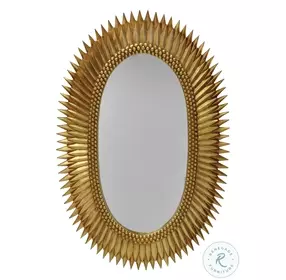 Rita Gold Leaf Oval Starburst Mirror