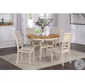 Mitchell Two Tone Bisque And Brown 5 Piece Dining Set