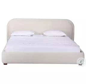 Colin Oatmeal Upholstered King Platform Bed