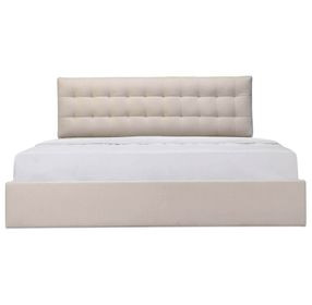 Sebastion Cream King Upholstered Storage Platform Bed