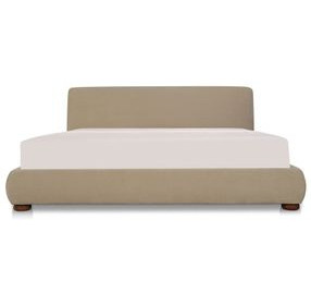 Beau Warm Beige King Upholstered Storage Platform Bed