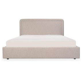 Simon Flecked Beige King Upholstered Storage Platform Bed