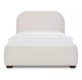 Colin Oatmeal and Brown Twin Upholstered Panel Bed