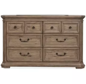 Adler Court Florentine Walnut 6 Drawer Dresser