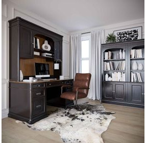 Roanoke Distressed Black Credenza Home Office Set