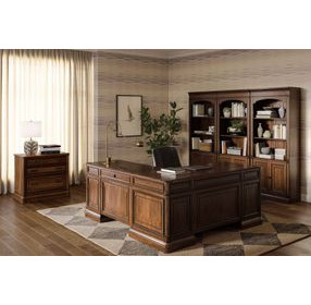 Roanoke Cherry L-Shaped Home Office Set