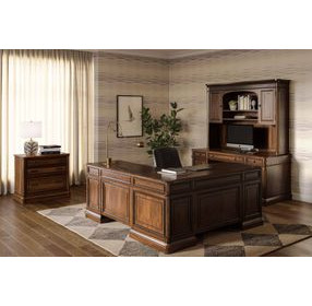 Roanoke Cherry L-Shaped Home Office Set
