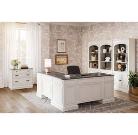 Roanoke White L-Shaped Home Office Set