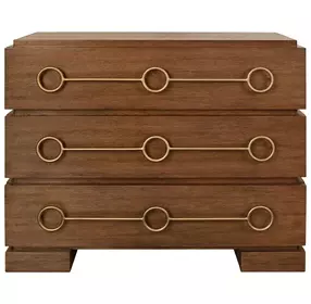 Roderick Provincial Brown Oak 3 Drawer Soft Close Accent Chest