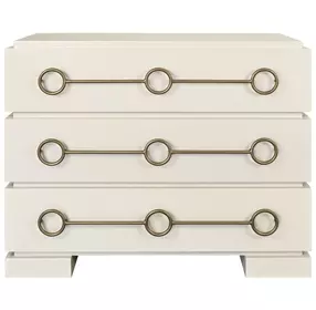 Roderick Matte Antique White Lacquer 3 Drawer Soft Close Accent Chest
