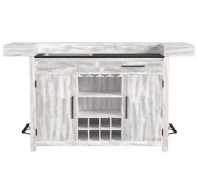 Westwood Rustic White 78" Rectangular Bar Table with USB Charging and LED