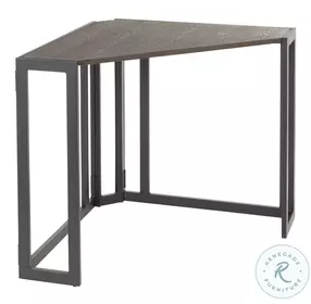 Roman Black Metal And Espresso Bamboo Corner Desk