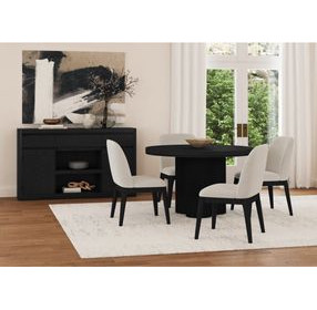 Camelot Black Round Dining Room Set