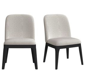 Camelot Gray and Black Upholstered Dining Side Chair Set of 2