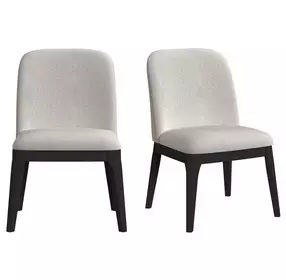 Camelot Gray and Black Upholstered Dining Side Chair Set of 2