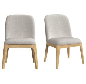 Camelot Gray and Natural Upholstered Dining Side Chair Set of 2