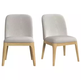 Camelot Gray and Natural Upholstered Dining Side Chair Set of 2