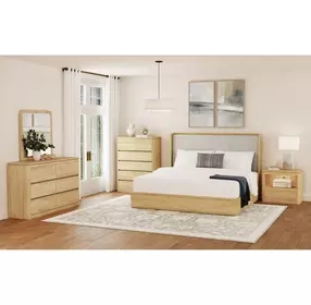 Camelot Natural and Gray Upholstered Bedroom Set
