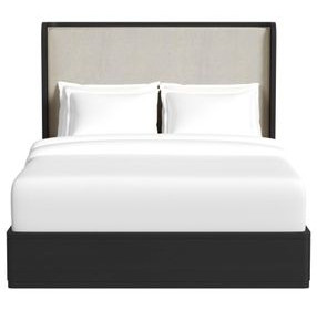 Camelot Black and Gray Queen Upholstered Panel Bed