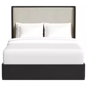 Camelot Black and Gray Queen Upholstered Panel Bed
