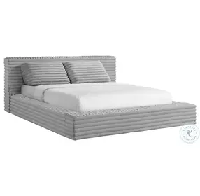 Ashbury Light Grey King Upholstered Platform Bed