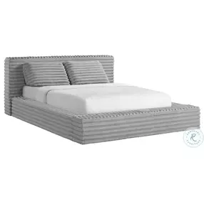 Ashbury Light Grey Queen Upholstered Platform Bed