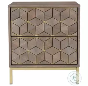 Corolla Gray And Brass Nightstand