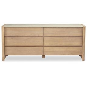 Lane Natural Marble Top 6 Drawer Dresser
