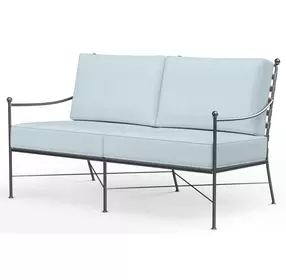 Provence Canvas Skyline 52" Outdoor Loveseat with Self Welt