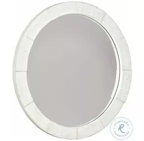 Highland Park Brushed White Piper Round Mirror