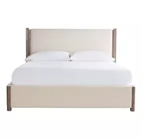 Abode Beige and Boulder King Upholstered Panel Bed