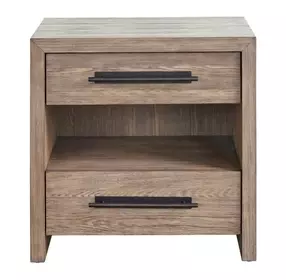 Abode Boulder 2 Drawer Open Nightstand with USB Charging