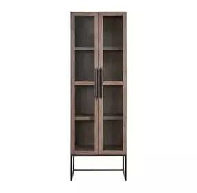Dwell Boulder and Gray 2 Door Display Cabinet with LED