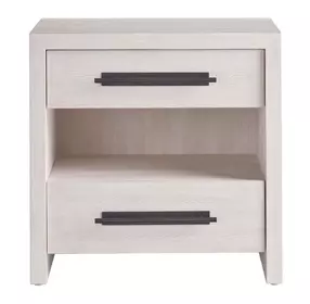 Dwell River Rock 2 Drawer Open Nightstand with USB Charging