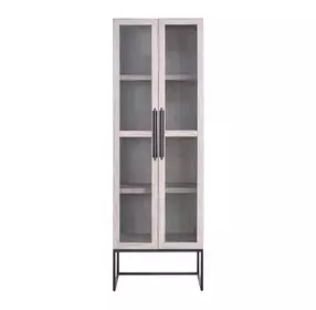Abode River Rock and Gray 2 Door Display Cabinet with LED