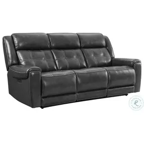 Regis Baron Charcoal Dual Power Reclining Sofa