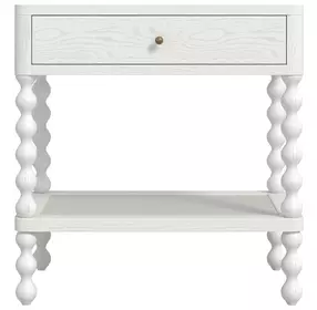 Haven Warm White 1 Drawer Open Nightstand