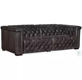 Savion Grandier Bellagio Gravel Leather Power Reclining Loveseat With Power Headrest