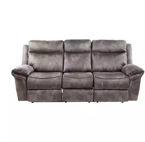 Nashville Gray Manual Reclining 88" Sofa with Drop-Down Console and USB Charging