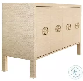 Rue Natural Grasscloth 4 Door Buffet