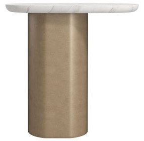 Verge Bronze Metallic and White Marble End Table