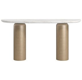 Verge Bronze Metallic and White Marble Top Console Table