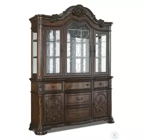 Royale Warm Brown Pecan Buffet And Hutch