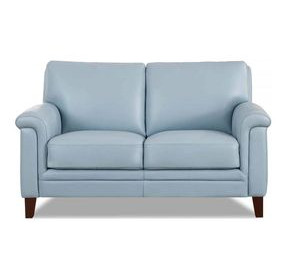 Wendover Spa Blue Leather 62" Loveseat