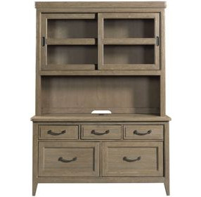 Urban Cottage Barlow Light Stain 56" Office Credenza and Hutch
