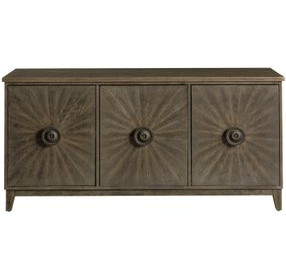 Emporium Crosley Medium Stain 66" Entertainment Console with 3 Doors