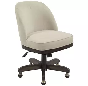 Hidden Treasures Leah Cream Upholstered Desk Chair with Swivel