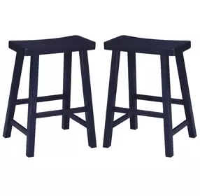 Home Accents Antique Black 24" Saddle Stool Set of 2