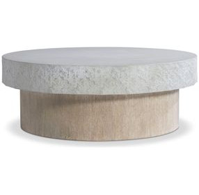 Pincio Millstone and Trevin Round Faux Stone Top Cocktail Table